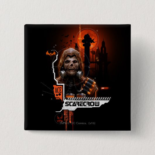 かかしオレンジ 缶バッジ (正面)