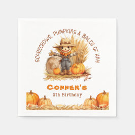 かかしカボチャ&ヘイ誕生日のバリモダンー スタンダードカクテルナプキン