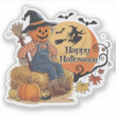 かかしカボンプキンハロウィーン素朴ビベスアート シール (正面)
