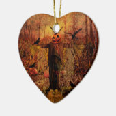 かかしカボンプキンパッチハートオーナメント セラミックオーナメント (左)