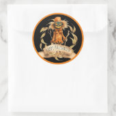 かかしクールハッピーハローウィンシール ラウンドシール (バッグ)