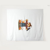 かかしサモエド犬 タペストリー (正面(横))