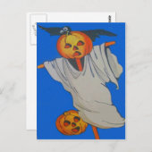 かかしジャックO'ランタンパンプキン幽霊 ポストカード (正面/裏面)