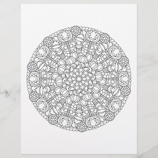 かかしハロウィーン&秋マンダラカラーリングページ (正面)