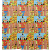 かかしフェンスのシーン シャワーカーテン (正面)