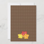 かかしフクロウ，紅葉のベビーシャワーカード 招待状 (裏面)