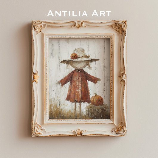 かかしポートレート絵を描のヴィンテージストローマン ポスター