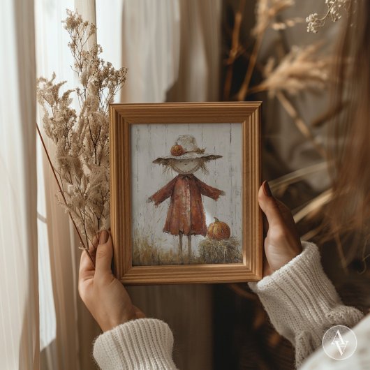 かかしポートレート絵を描のヴィンテージストローマン ポスター