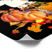 かかし秋ハロー秋パンプキンサンクスギビングH ポスター (角)