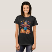かかし秋ハロー秋パンプキンサンクスギビングH Tシャツ (正面フル)