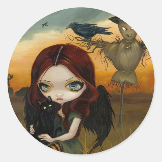 "かかし"のステッカー ラウンドシール (正面)