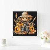 かかし スクエア壁時計 (ホーム)