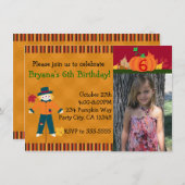 かかし 秋の写真パーティー招待状 招待状 (正面/裏面)