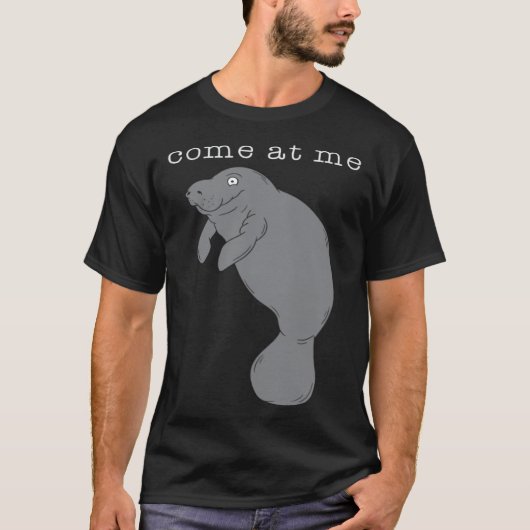 かかってこい 海の牛 キュート Tシャツ (正面)