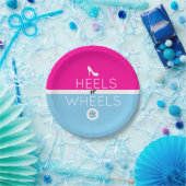 かかとか車輪|Pinkおよび青い性は明らかにします ペーパープレート (パーティー)