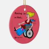 かかとの切断患者のオーナメントの車椅子の女の子 セラミックオーナメント (右)