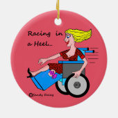 かかとの切断患者のオーナメントの車椅子の女の子 セラミックオーナメント (裏面)