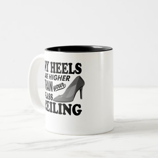 かかとの方が天井より高い ツートーンマグカップ (正面左)