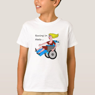 かかとの車椅子の女の子 Tシャツ