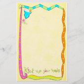 かかとの黄色い文房具をキック 便箋 (正面)