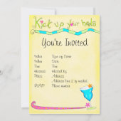 かかとを上げて楽しんで ご招待 黄色 招待状 (裏面)