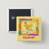 かかとを蹴り上げるシックなパワーネームバッジ 缶バッジ (正面&裏面)