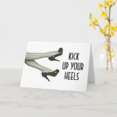 かかとを蹴り上げる/蹴り上げる – 「誕生日」 カード (黄色い花)