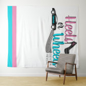 かかと か  ホイール 性別 披露 ピンク|青 写真 タペストリー (インサイチュ(横))