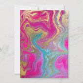 かかと、バルーン、カラフル大理石退職パーティー 招待状 (裏面)