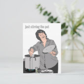 「かき乱すポット」はがき ポストカード (スタンド正面)