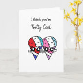 かき氷の食べ物パンはあなたはかなりクールだと思います カード (黄色い花)