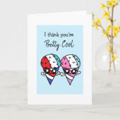 かき氷の食べ物パンはあなたはかなりクールだと思います カード (黄色い花)