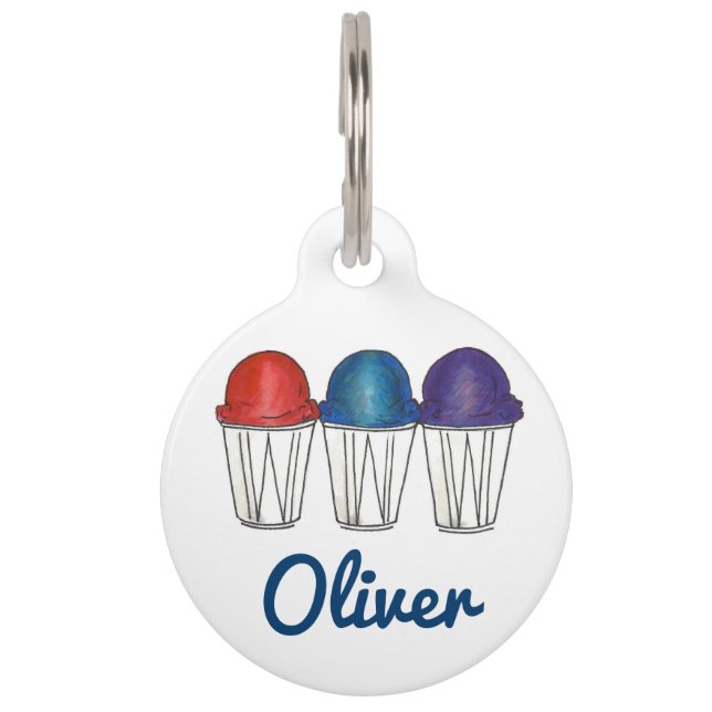 かき氷イタリアンソンコーングルメペットドッグラベル ペット　ネームタグ (正面)