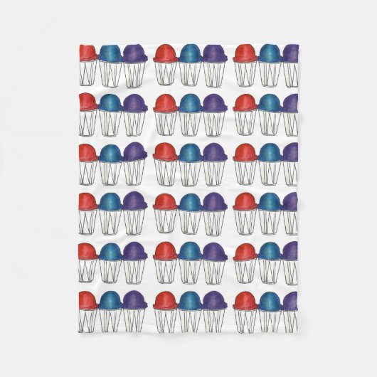 かき氷デザーイタリアントグルメスヌーンスヌーボール フリースブランケット (正面)