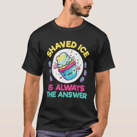 かき氷 楽しいハワイアン シェイブアイス スノー コーン Tシャツ (正面)