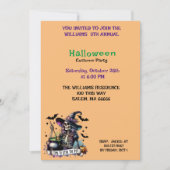 かき混ぜるポットハローウィンパーティ 招待状 (正面)