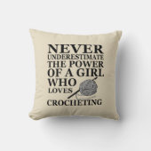 かぎ編おもしろいみ引用文の贈り物 クッション (正面)