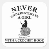 かぎ編おもしろいみ引用文の贈り物 スクエアシール (正面)