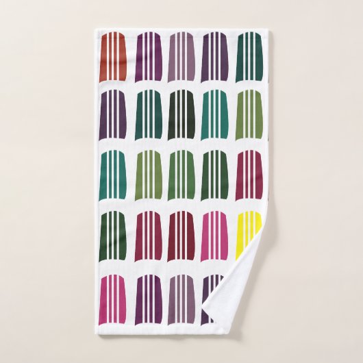 かぎ編みカラフル編み糸パターンかぎ編み バスタオルセット (ハンドタオル)