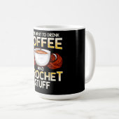 かぎ編みコーヒーと恋人のニットTシャツ コーヒーマグカップ (正面右)