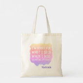 かぎ編みニット数え縫いジョークパーソナライズされた トートバッグ (裏面)