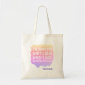 かぎ編みニット数え縫いジョークパーソナライズされた トートバッグ (正面)