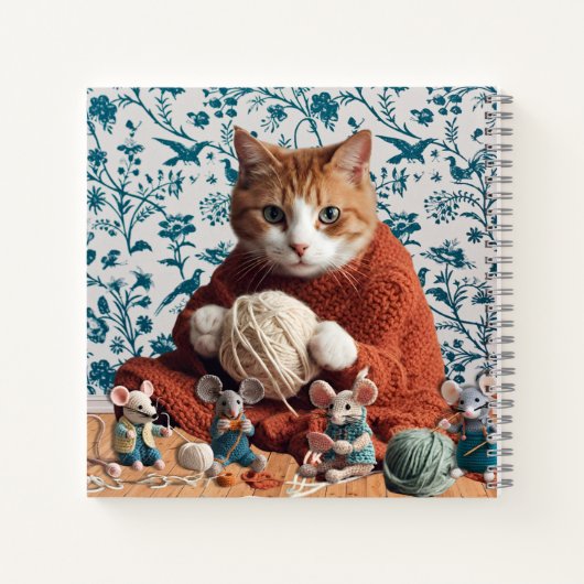 かぎ編み猫及びマウス編み物編み機 ノートブック (裏面)