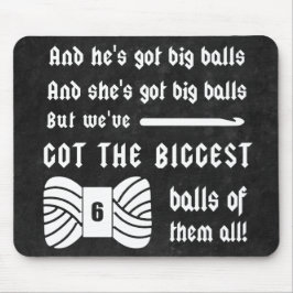 かぎ編み・毛糸の大きなボール工芸品ダーク マウスパッド