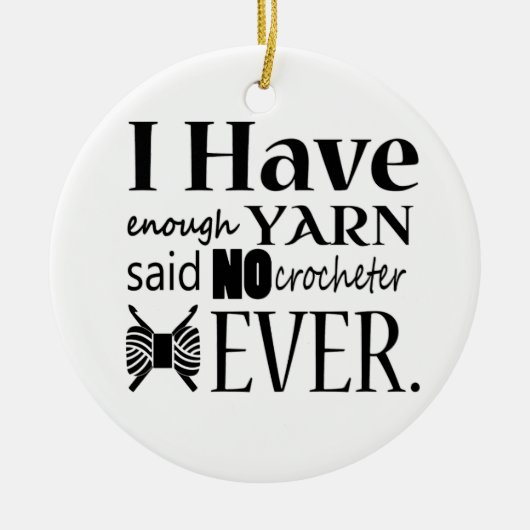 かぎ編み・糸の工芸品が不十分 セラミックオーナメント (正面)