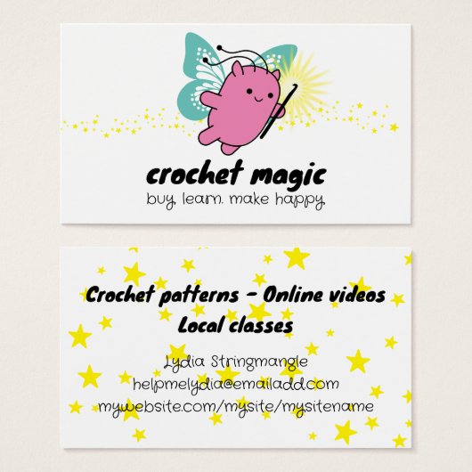 かぎ針かわいい動物魔法妖精の糸の工芸品 (正面&裏面)