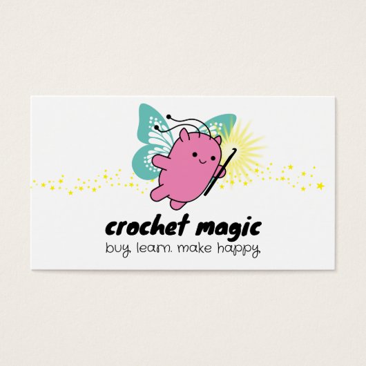 かぎ針かわいい動物魔法妖精の糸の工芸品 (正面)