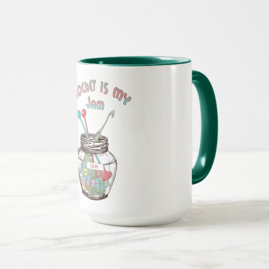 「かぎ針が僕の窮地だ」 マグカップ (正面右)