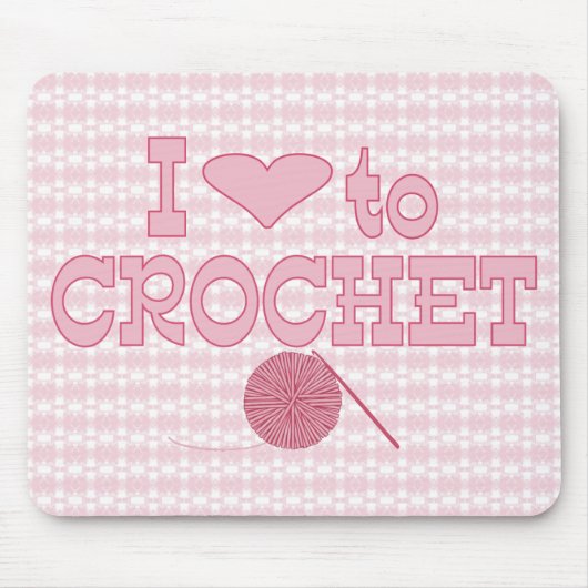 かぎ針で編むべきIハート マウスパッド (正面)
