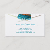 かぎ針で編む及び編む青緑 名刺 (裏面)